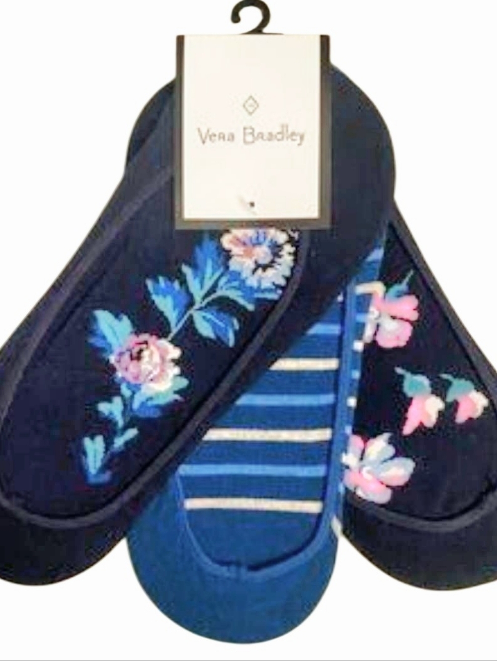 Vera Bradley 3-PK Floral& Stripe Sock Liners
